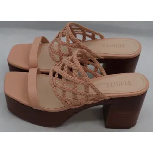SCHUTZ RINNA MULE IN ROSE. Size 8.5