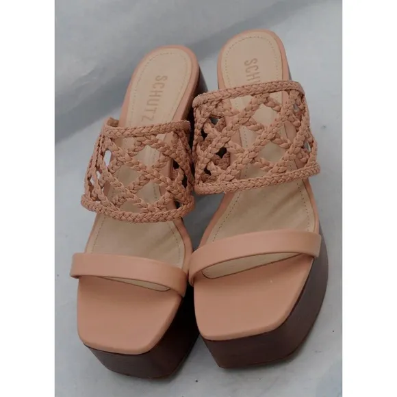SCHUTZ RINNA MULE IN ROSE. Size 8.5