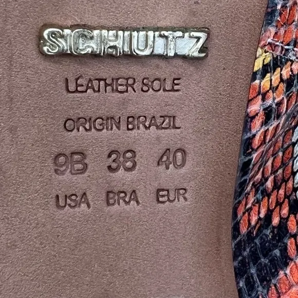 Schutz Snakeskin Leather Slingback Platform Pumps Stiletto heels Mob Wife SZ 9B