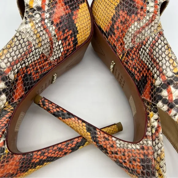 Schutz Snakeskin Leather Slingback Platform Pumps Stiletto heels Mob Wife SZ 9B