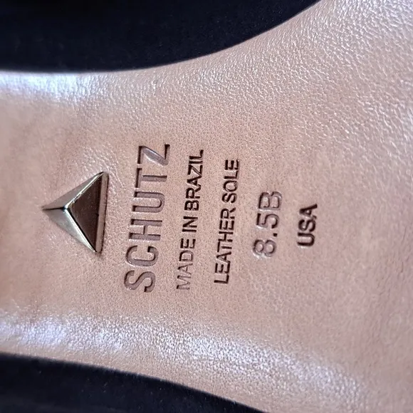 SCHUTZ Womens Dauani Black Suede Pointed Toe Mule 2.5&quot; Heels S-8.5