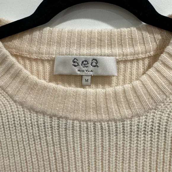 Sea James cream organza sleeve sweater