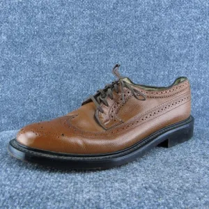 Sears 74607 Men Wingtip Oxfords‎ Shoes Brown Leather Lace Up Size 9 Medium
