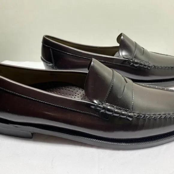 Sebago Classic Dan Loafers Burgundy Leather Size 14W Slip-On Waterproof