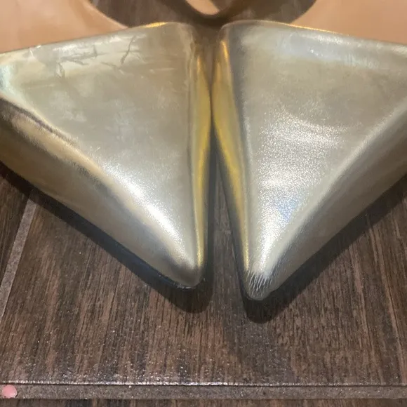 See by Chloe kitten gold and tan heels