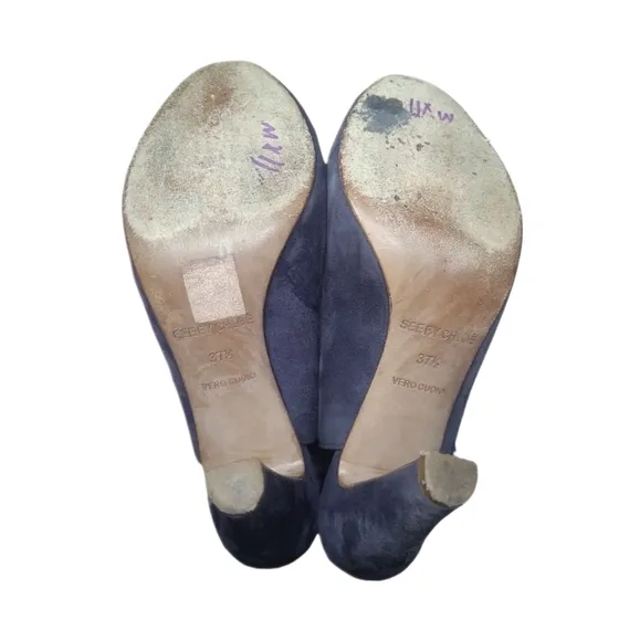 SEE BY CHLOE | Purple Suede Slingback Heels / Booties in Size‎ EU 37.5