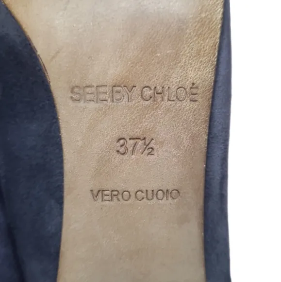 SEE BY CHLOE | Purple Suede Slingback Heels / Booties in Size‎ EU 37.5