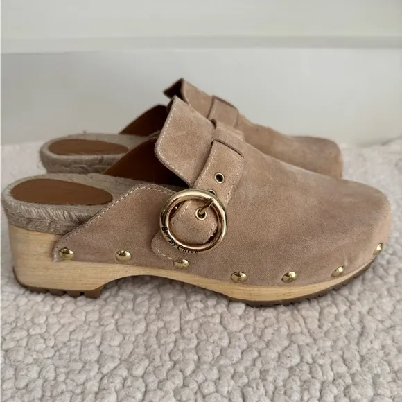 See By Chloe Viviane Beige Suede Clogs Size 38 (US 7)