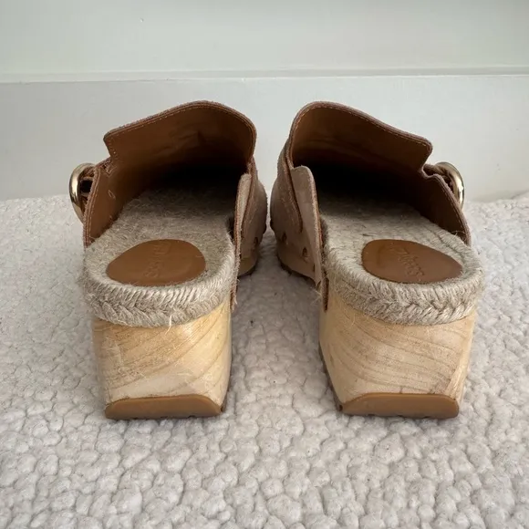 See By Chloe Viviane Beige Suede Clogs Size 38 (US 7)