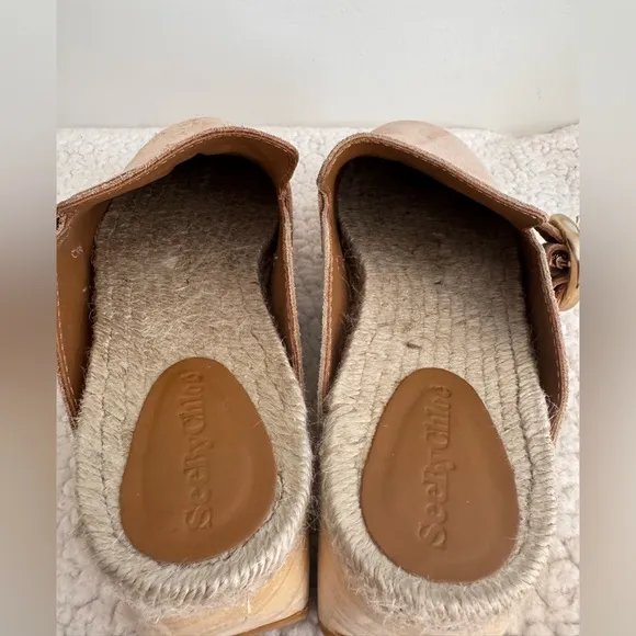 See By Chloe Viviane Beige Suede Clogs Size 38 (US 7)