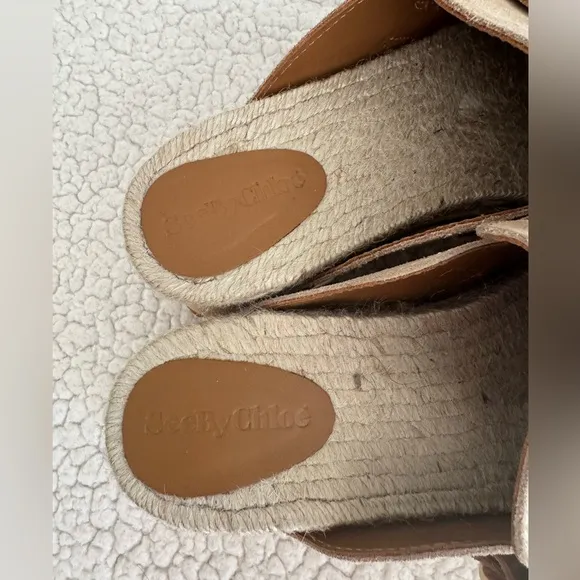 See By Chloe Viviane Beige Suede Clogs Size 38 (US 7)