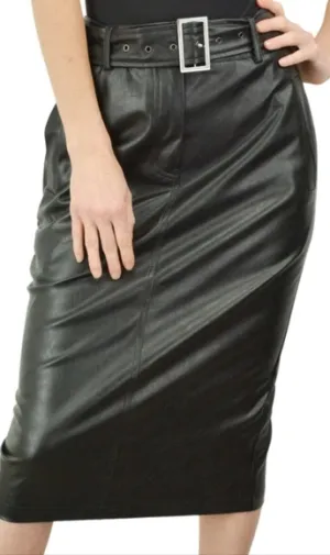 SEN vegan leather pencil skirt