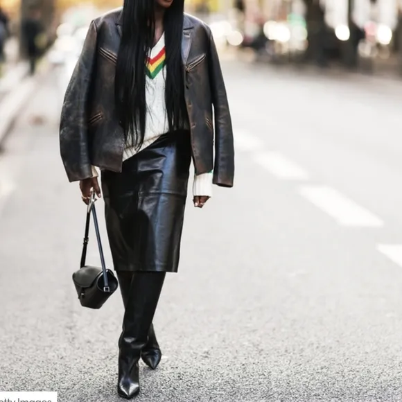 SEN vegan leather pencil skirt