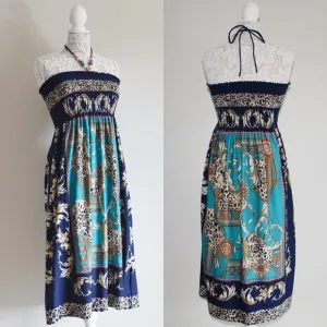 Seppala Print Strapless Midi Dress / Maxi Skirt