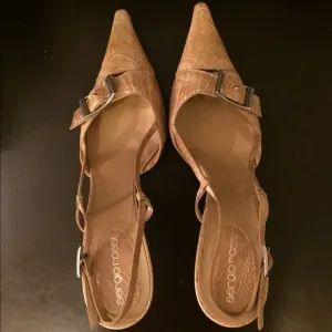 Sergio Rossi Leather Slingback Heels, Runs Small