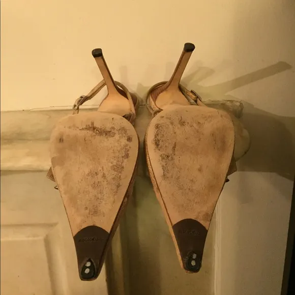 Sergio Rossi Leather Slingback Heels, Runs Small