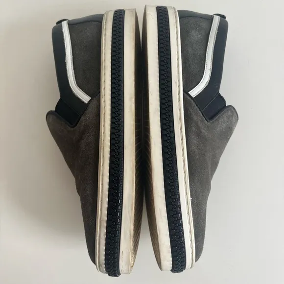 Sergio Rossi Suede Leather Slip-On Sneakers Loafer Zipper size 39EU or 8US