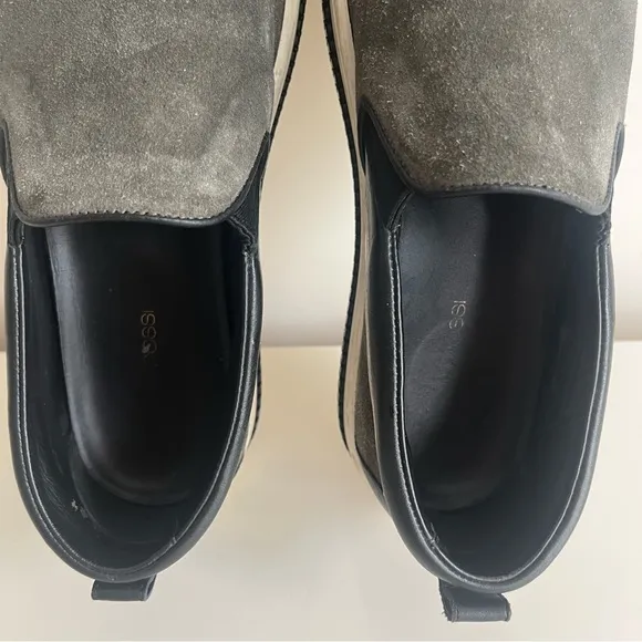 Sergio Rossi Suede Leather Slip-On Sneakers Loafer Zipper size 39EU or 8US