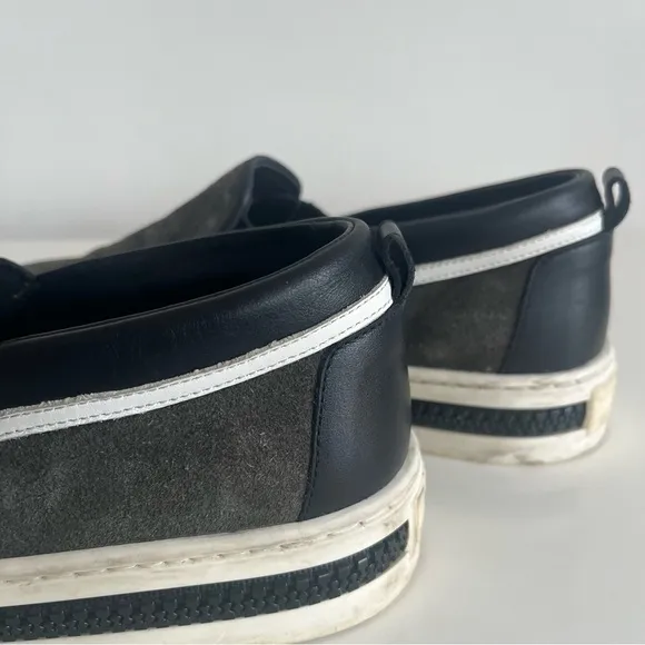 Sergio Rossi Suede Leather Slip-On Sneakers Loafer Zipper size 39EU or 8US