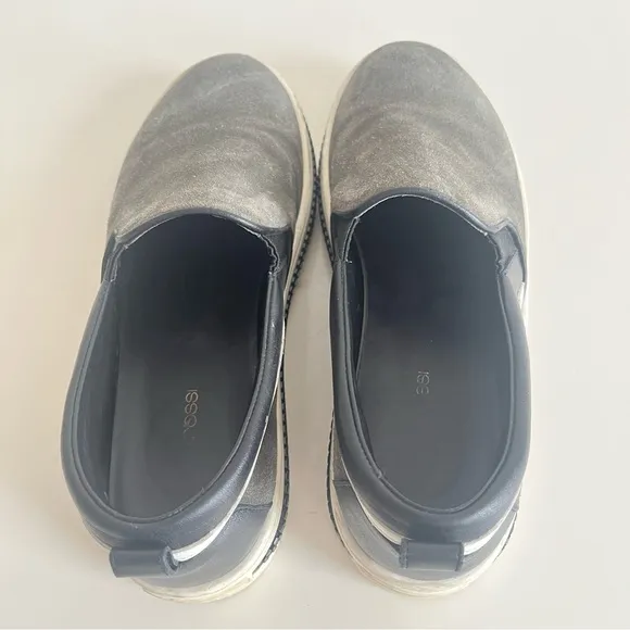 Sergio Rossi Suede Leather Slip-On Sneakers Loafer Zipper size 39EU or 8US