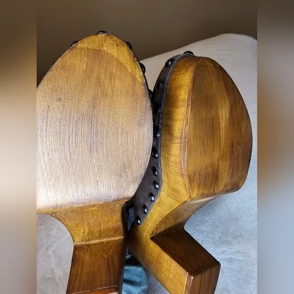 Sesto Meucci Wooden Clog Mules Size 8