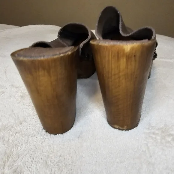 Sesto Meucci Wooden Clog Mules Size 8