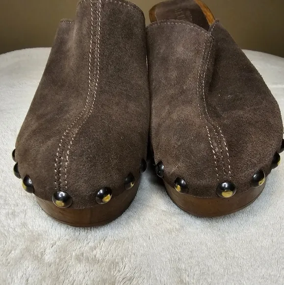 Sesto Meucci Wooden Clog Mules Size 8