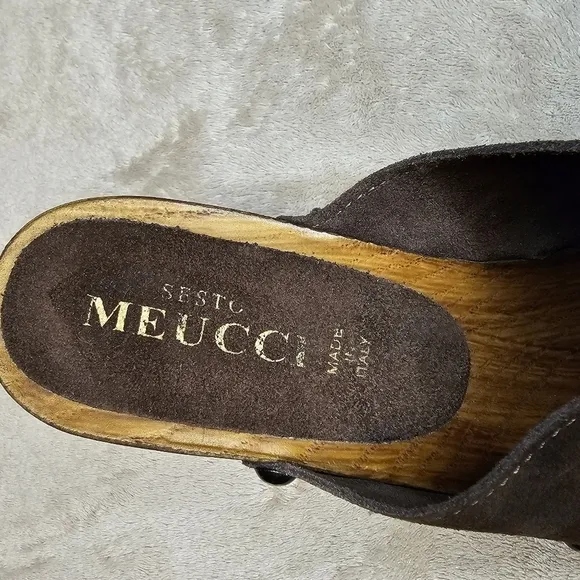 Sesto Meucci Wooden Clog Mules Size 8