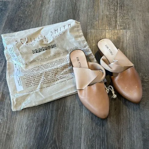 Sevilla Smith Neutrals Mariyah Leather Mules With Twist Detail Brown EU 39/US 8