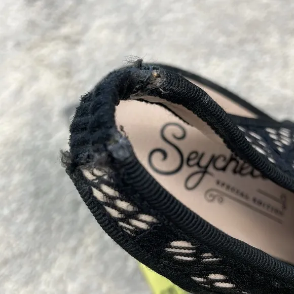 Seychelles Anthropologie Bobbin Lace Pumps Peep Toe Bow Girly Sz 8