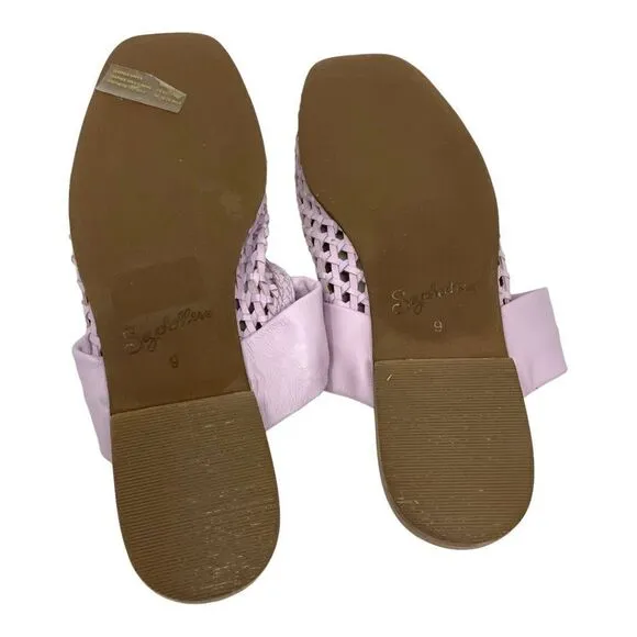 Seychelles Art Deco Leather Slip On Flat Mules Size 9 NWT $159 MSRP