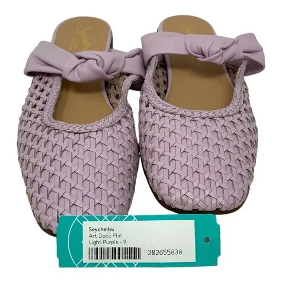 Seychelles Art Deco Leather Slip On Flat Mules Size 9 NWT $159 MSRP