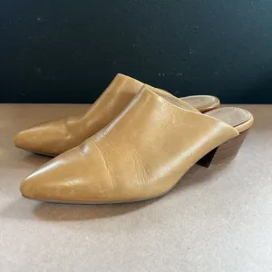 Seychelles Brown Camel Pointed Toe Block Heel Mules Size 9