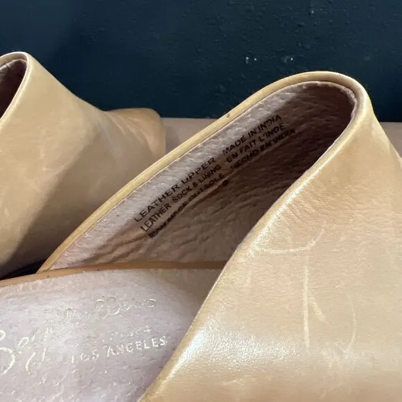 Seychelles Brown Camel Pointed Toe Block Heel Mules Size 9