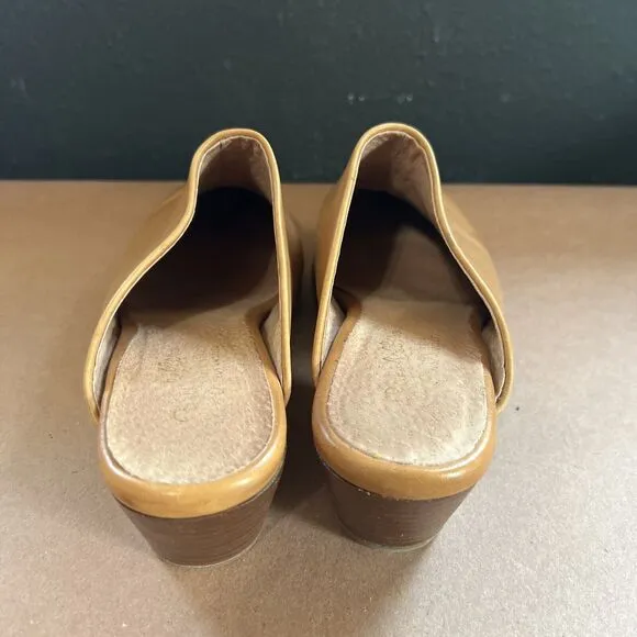 Seychelles Brown Camel Pointed Toe Block Heel Mules Size 9