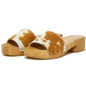 Seychelles Good Spirits Heeled Open-toe Clogs - Brown Cow