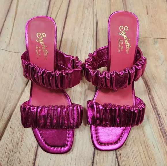 Seychelles | Leeward Metallic Fuscia Pink Heels NEW