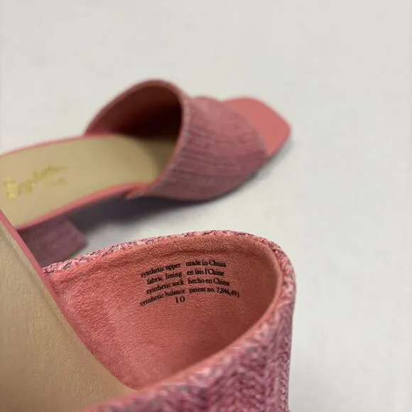 Seychelles Raffia Heeled Mules Adapt Pink Raffia New In Box Size 10