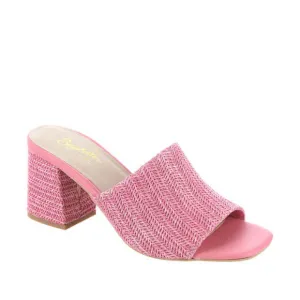 Seychelles Raffia Heeled Mules Adapt Pink Raffia New In Box Size 10