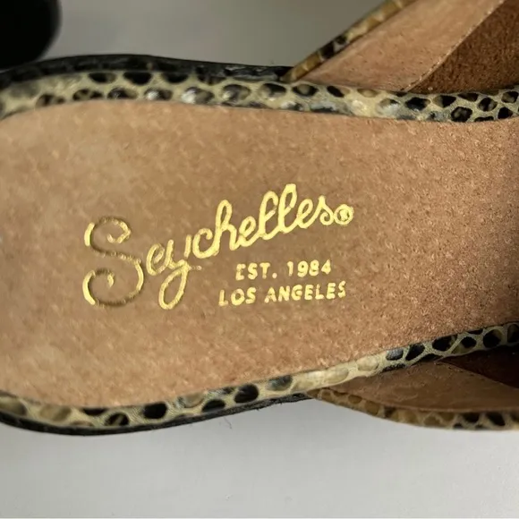 Seychelles snakeskin print leather mules women’s size 9.5