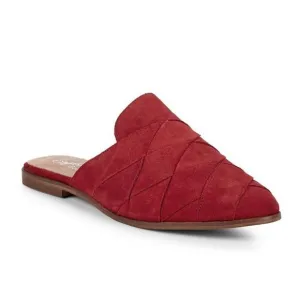 Seychelles Existence Red Suede Basket Weave Flat Mules New in Box