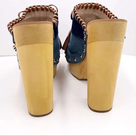 🆕{Shellys London} Denim Kennedy Platform Mules
