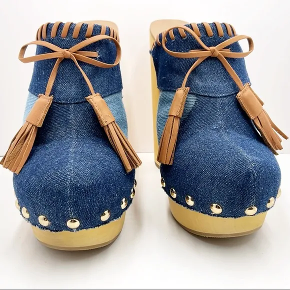 🆕{Shellys London} Denim Kennedy Platform Mules