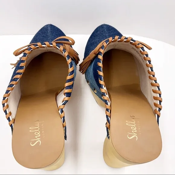 🆕{Shellys London} Denim Kennedy Platform Mules