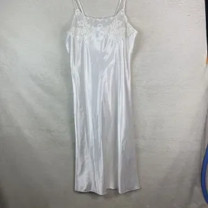 SHINY‎ Vintage MAIDENFORM Liquid SATIN Full Dress SLIP Gown LACE Size Large