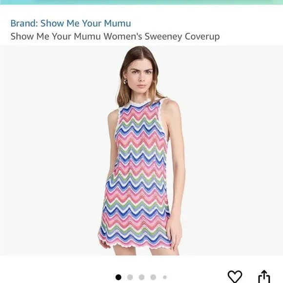 Show Me Your Mumu Sweeney Crochet Coverup Dress Size XS NEW Rainbow Stripes
