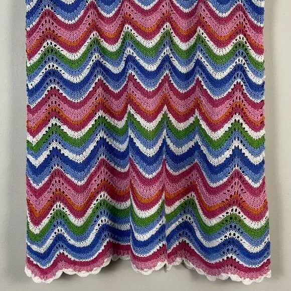Show Me Your Mumu Sweeney Crochet Coverup Dress Size XS NEW Rainbow Stripes