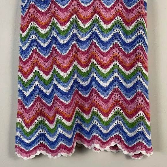 Show Me Your Mumu Sweeney Crochet Coverup Dress Size XS NEW Rainbow Stripes