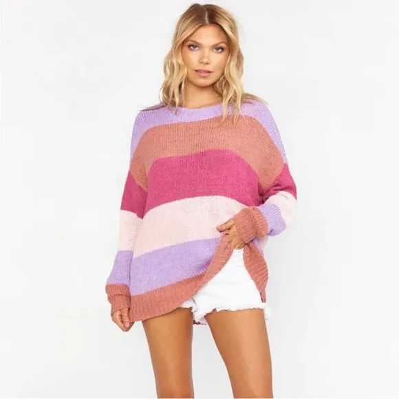 Show me your mumu Woodsy knit sweater in Sunset stripe Size XS