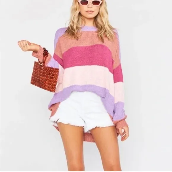 Show me your mumu Woodsy knit sweater in Sunset stripe Size XS